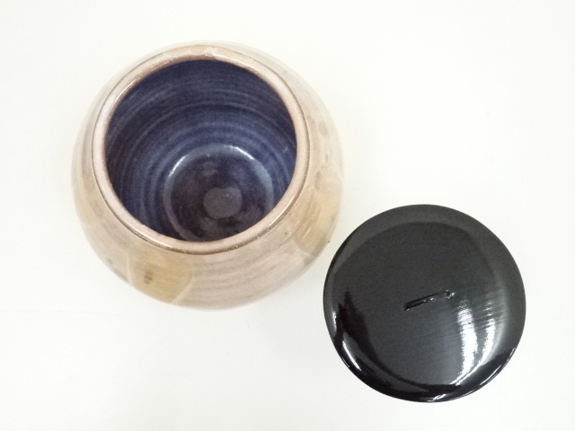 【茶道具】大野瑞峰造　萩焼水指（共箱） 茶道具】大野瑞峰造 萩焼水指（共箱） 茶道具】大野瑞峰造 萩焼